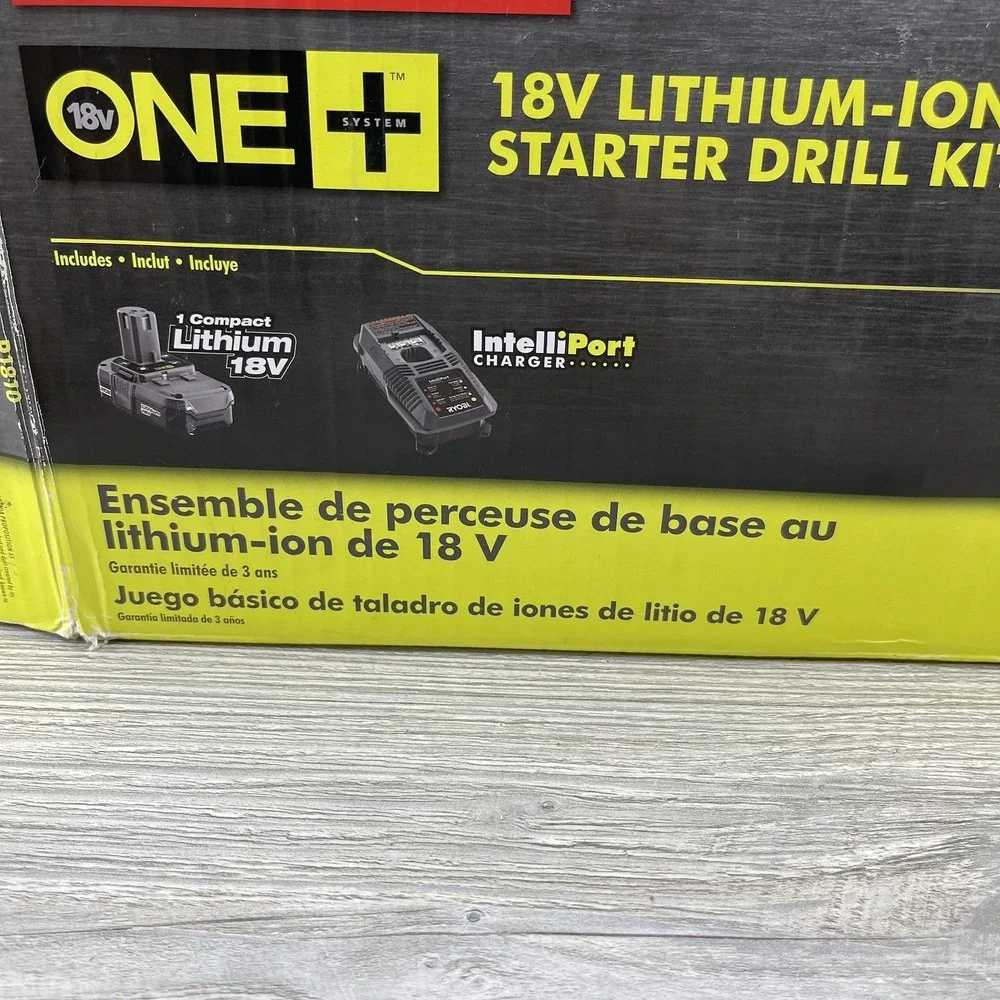 Ryobi ONE+ 18V Lithium-Ion Starter Drill Kit. New Open Box